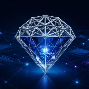 Prism4.ai — ШІ-простір для юридичної роботи: синя призма на цифровому тлі